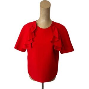 MSGM Milano Red Short Sleeve Blouse Top Size 40